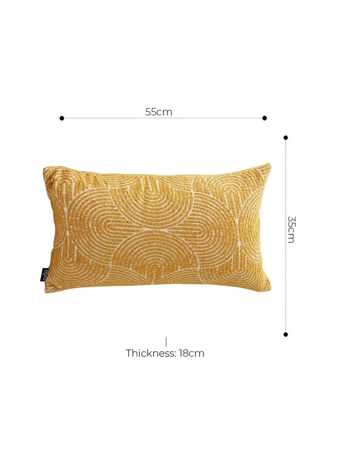 SOGA 2X 35cm Mustard Yellow Throw Pillow Geometric Indoor and Outdoor Corded for Home Decor image 5