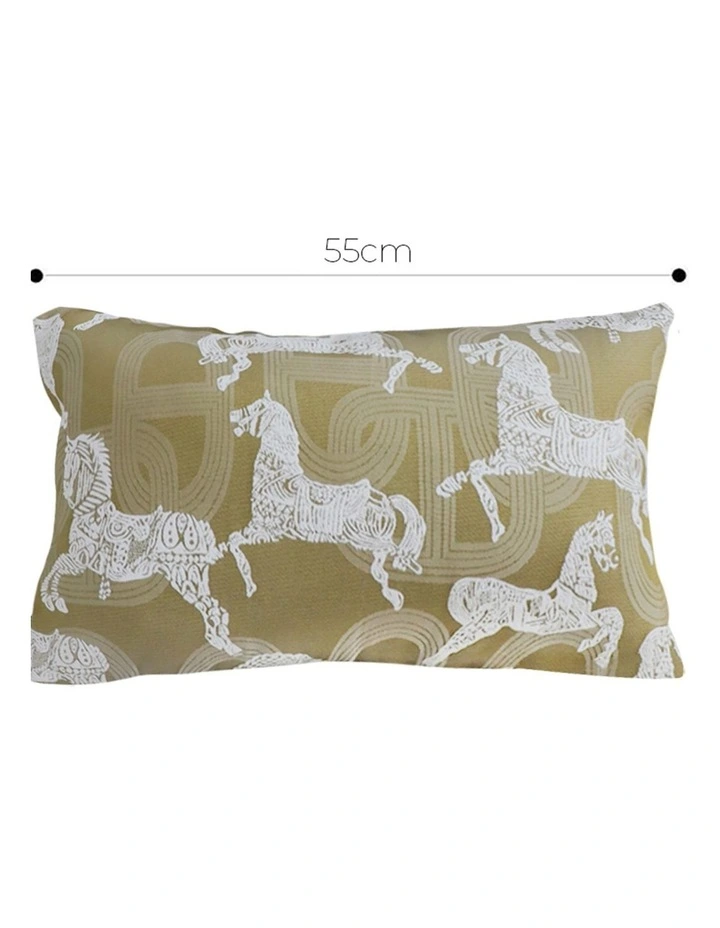 SOGA 2 Pack Vintage Olive Horse Pattern Throw Pillow 35cm image 5