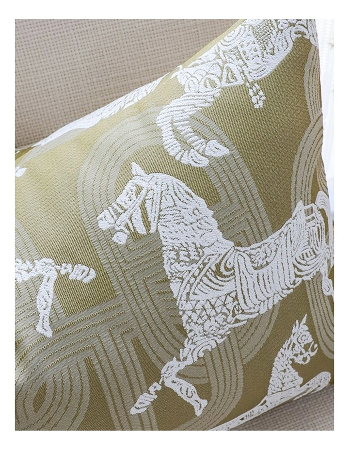 SOGA 2 Pack Vintage Olive Horse Pattern Throw Pillow 35cm image 7