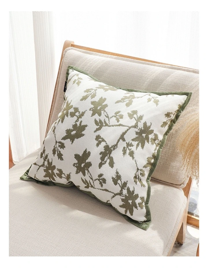 SOGA 2 Pack Floral White Green Leaf Cushion Cover 45cm image 2