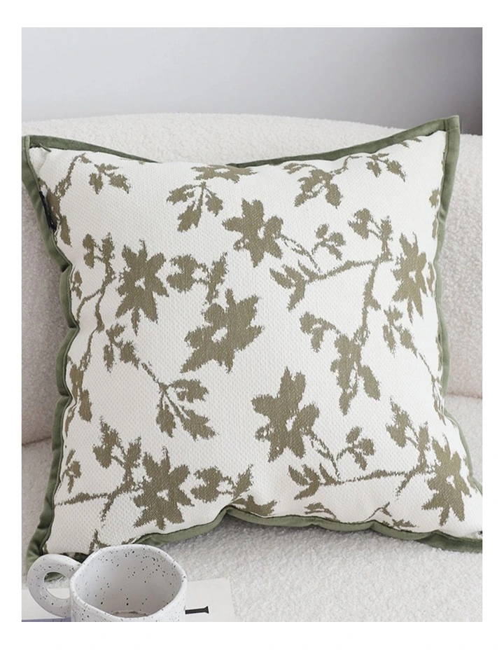 SOGA 2 Pack Floral White Green Leaf Cushion Cover 45cm image 4