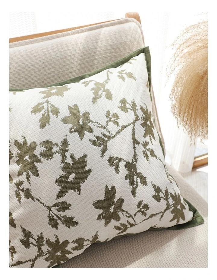 SOGA 2 Pack Floral White Green Leaf Cushion Cover 45cm image 5