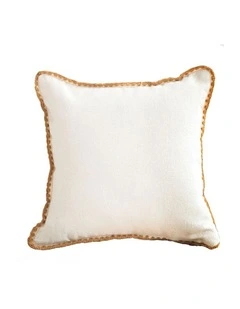 SOGA 45cm Warm Wood Tone & Apricot Shell Edged Square Throw Pillow