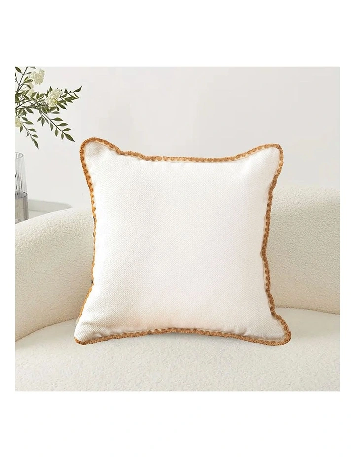 SOGA 45cm Warm Wood Tone & Apricot Shell Edged Square Throw Pillow image 4