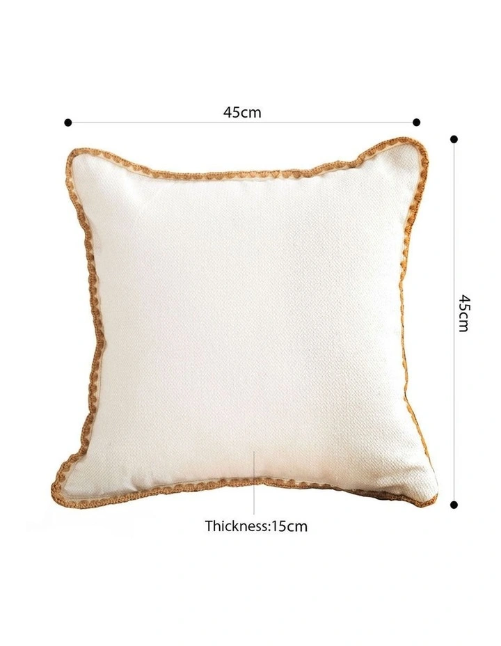 SOGA 45cm Warm Wood Tone & Apricot Shell Edged Square Throw Pillow image 6