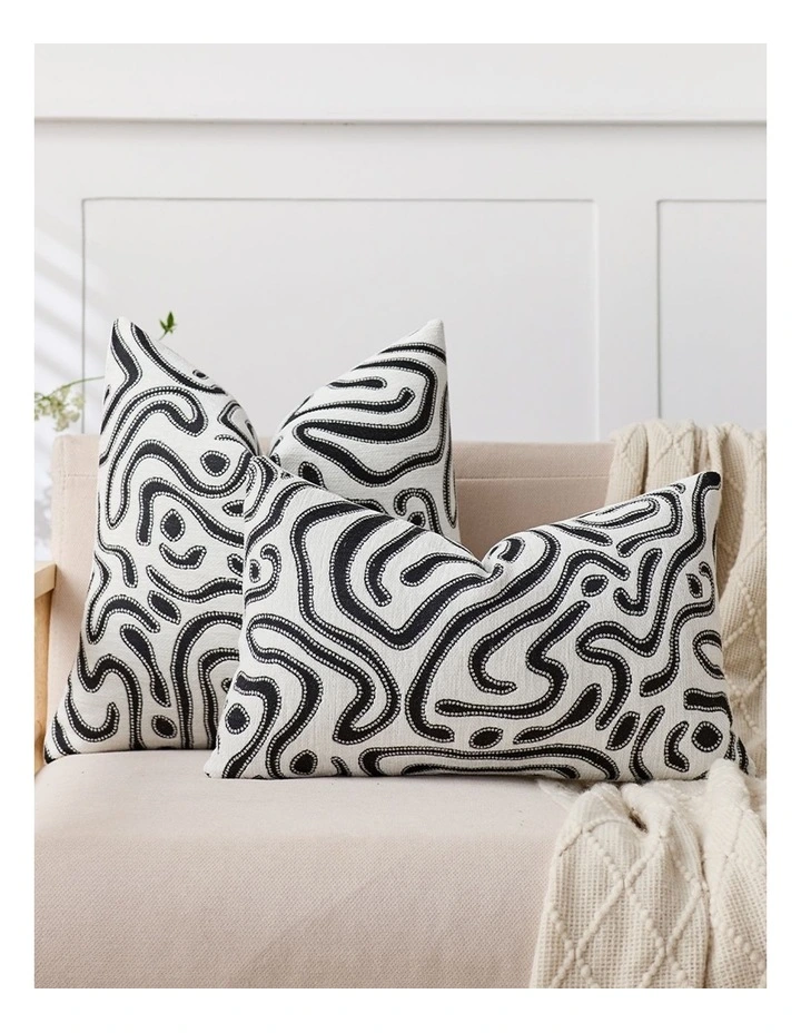 SOGA 2 Pack Black White Abstract Swirl Accent Throw Pillow 30cm image 4