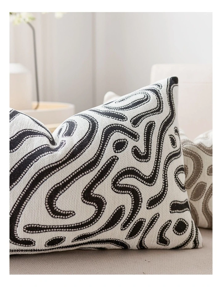 SOGA 2 Pack Black White Abstract Swirl Accent Throw Pillow 30cm image 6