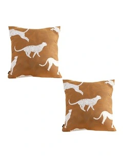 SOGA 2X 50cm Throw Pillow Brown and White Cheetah Animal Print for Home Dcor
