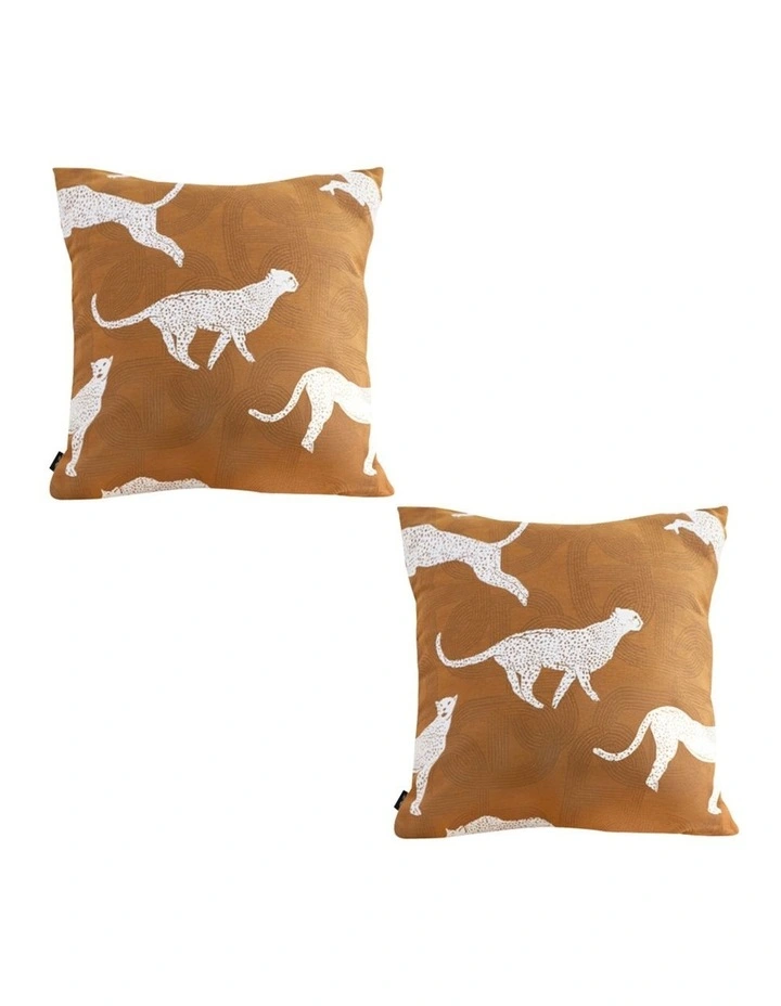 SOGA 2X 50cm Throw Pillow Brown and White Cheetah Animal Print for Home Dcor image 1