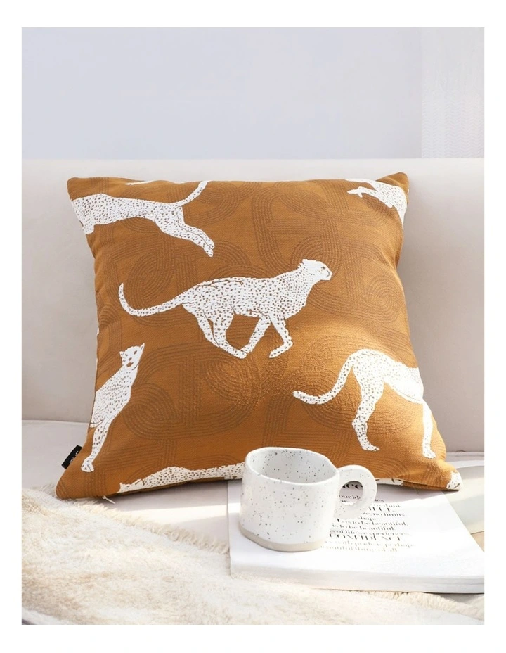 SOGA 2X 50cm Throw Pillow Brown and White Cheetah Animal Print for Home Dcor image 2