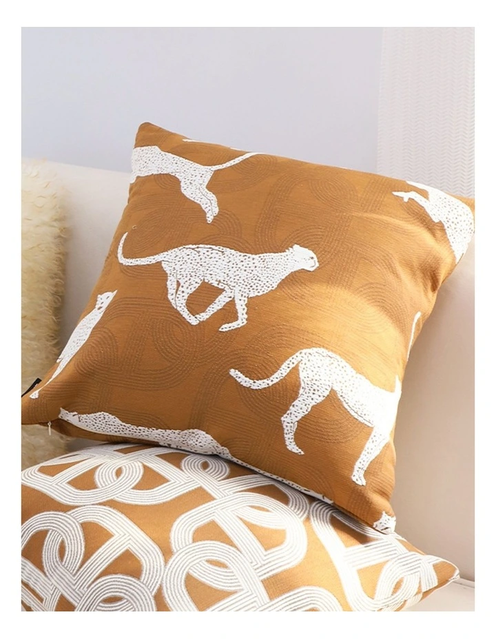 SOGA 2X 50cm Throw Pillow Brown and White Cheetah Animal Print for Home Dcor image 3