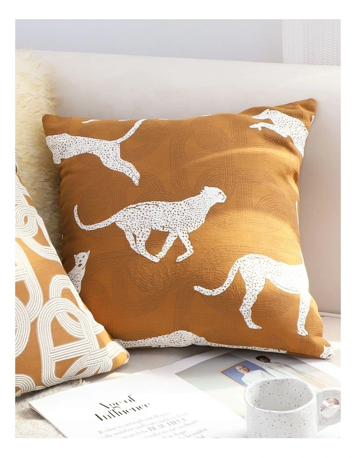 SOGA 2X 50cm Throw Pillow Brown and White Cheetah Animal Print for Home Dcor image 4