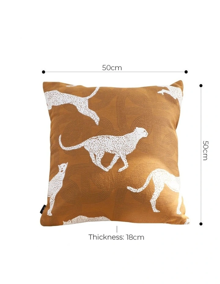 SOGA 2X 50cm Throw Pillow Brown and White Cheetah Animal Print for Home Dcor image 5