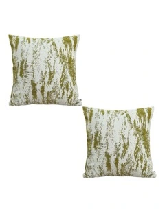 SOGA 2X 50cm Throw Pillow White and Olive Green Deluxe Polyester Fiber and Cotton for Home Decor