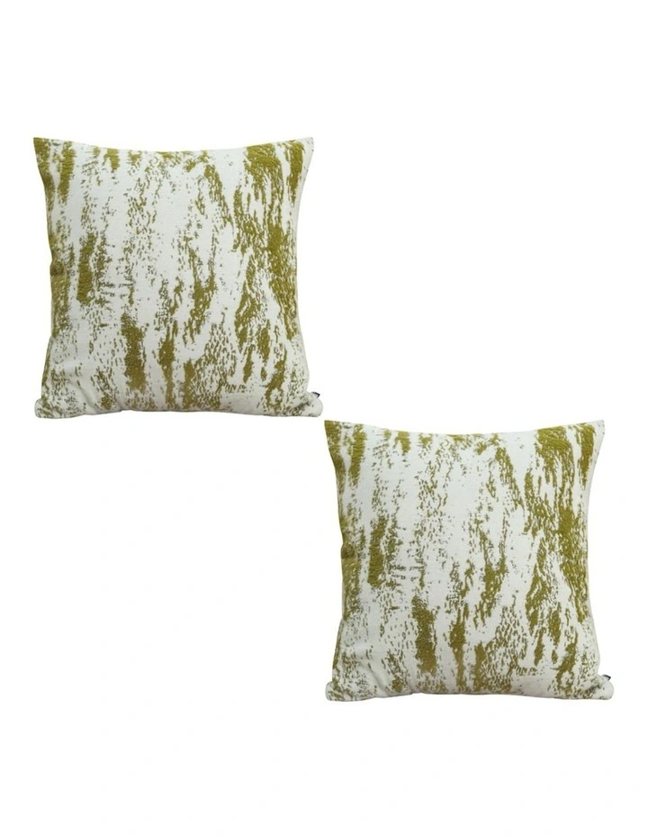 SOGA 2X 50cm Throw Pillow White and Olive Green Deluxe Polyester Fiber and Cotton for Home Decor image 1