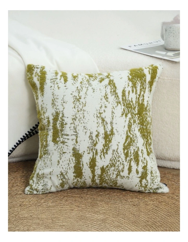 SOGA 2X 50cm Throw Pillow White and Olive Green Deluxe Polyester Fiber and Cotton for Home Decor image 2
