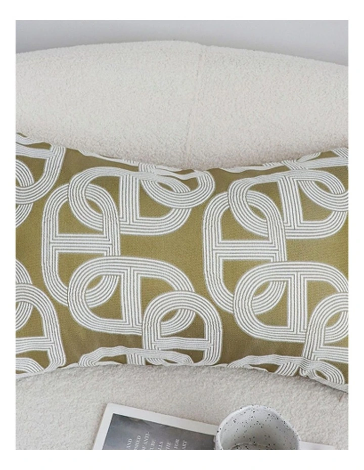 SOGA 2 Pack Artistic Olive Geometric Throw Pillow 35cm image 2