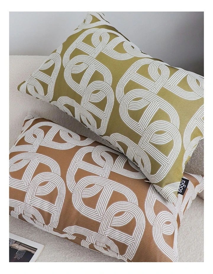 SOGA 2 Pack Artistic Olive Geometric Throw Pillow 35cm image 3