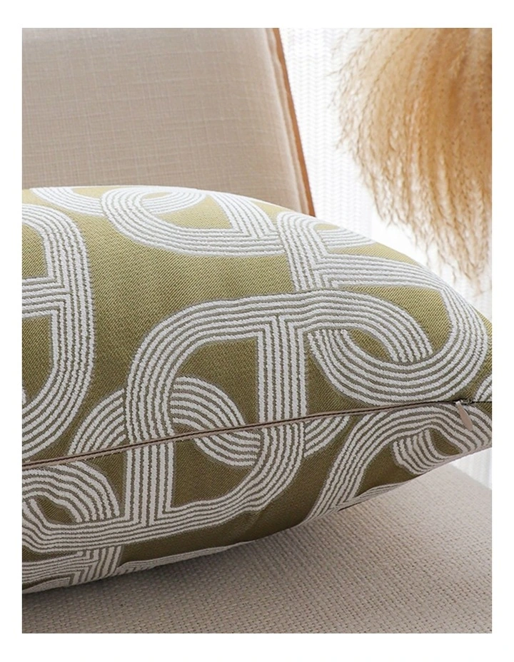 SOGA 2 Pack Artistic Olive Geometric Throw Pillow 35cm image 6