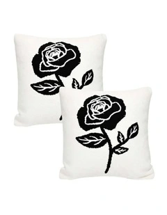 SOGA 2 Pack Cream Boucle Cushion Cover 50cm
