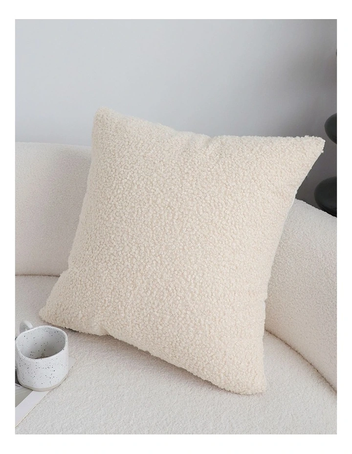 SOGA 2 Pack Cream Boucle Cushion Cover 50cm image 3