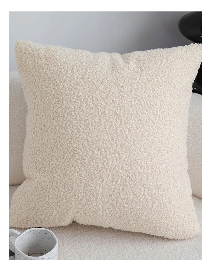 SOGA 2 Pack Cream Boucle Cushion Cover 50cm image 4