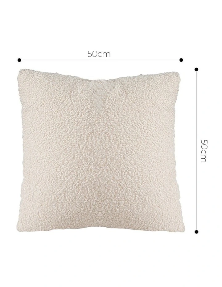 SOGA 2 Pack Cream Boucle Cushion Cover 50cm image 5