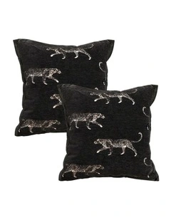 SOGA 2X 45cm Light Luxury Vintage Leopard Print Square Black Throw Pillow