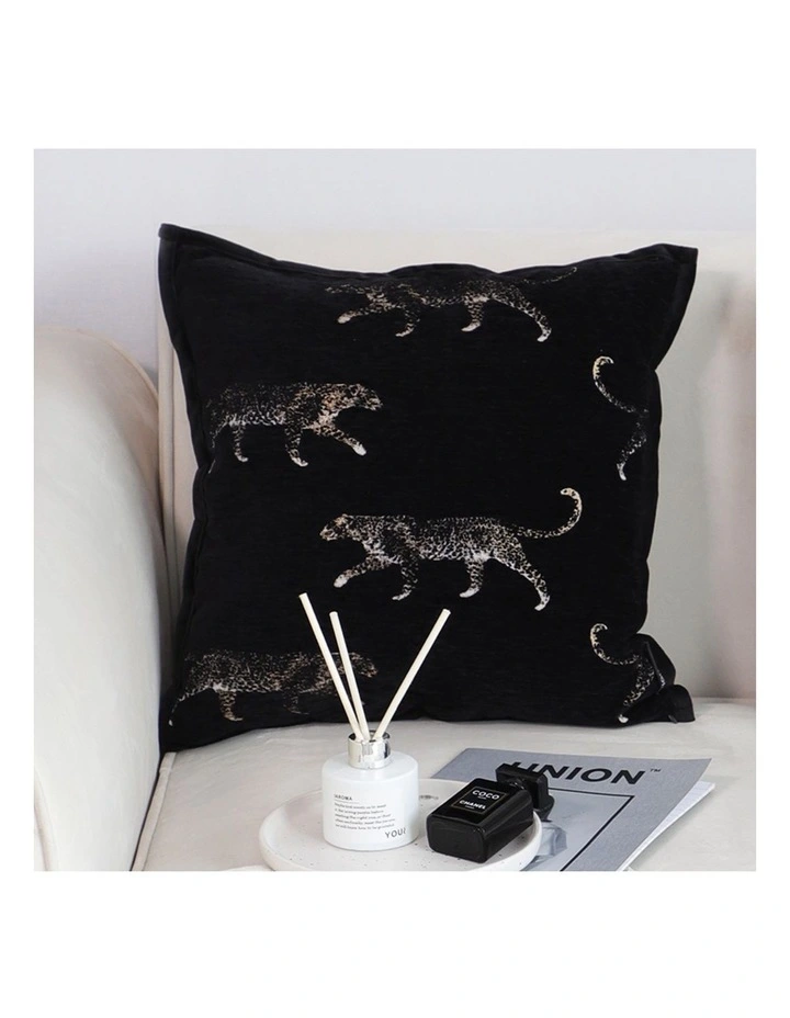 SOGA 2X 45cm Light Luxury Vintage Leopard Print Square Black Throw Pillow image 4