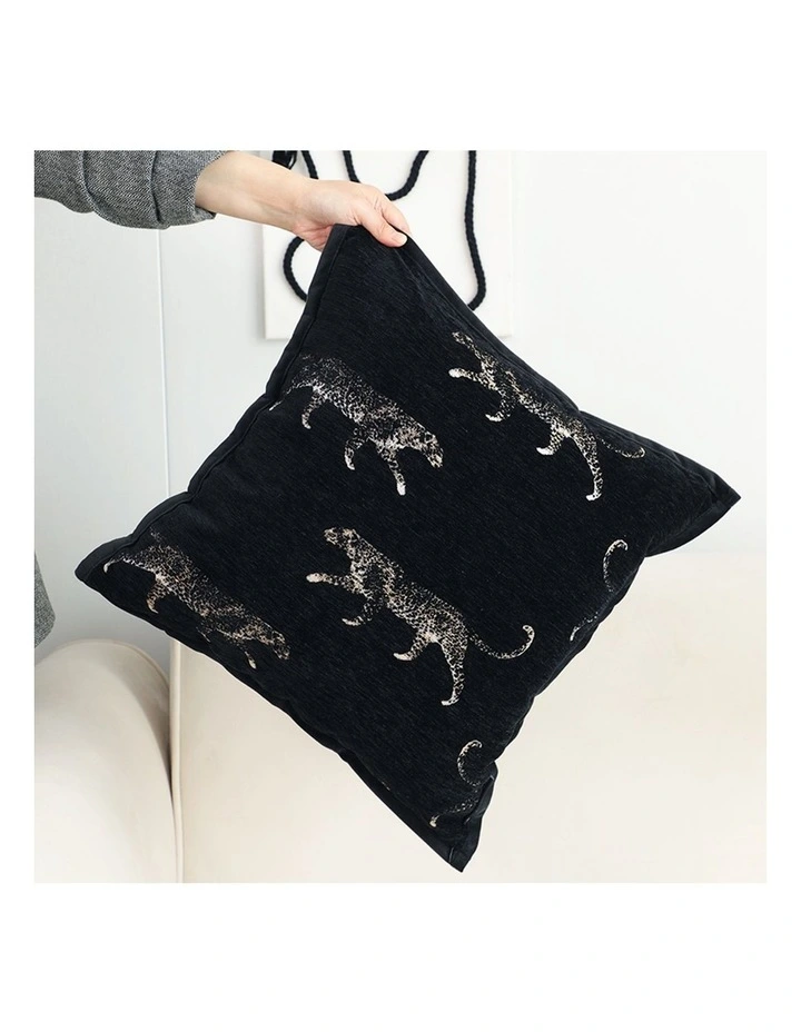 SOGA 2X 45cm Light Luxury Vintage Leopard Print Square Black Throw Pillow image 6