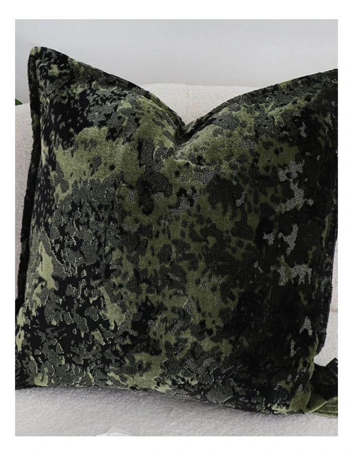 SOGA 2 Pack Forest Green Crushed Velvet Throw Pillow 50cm image 2