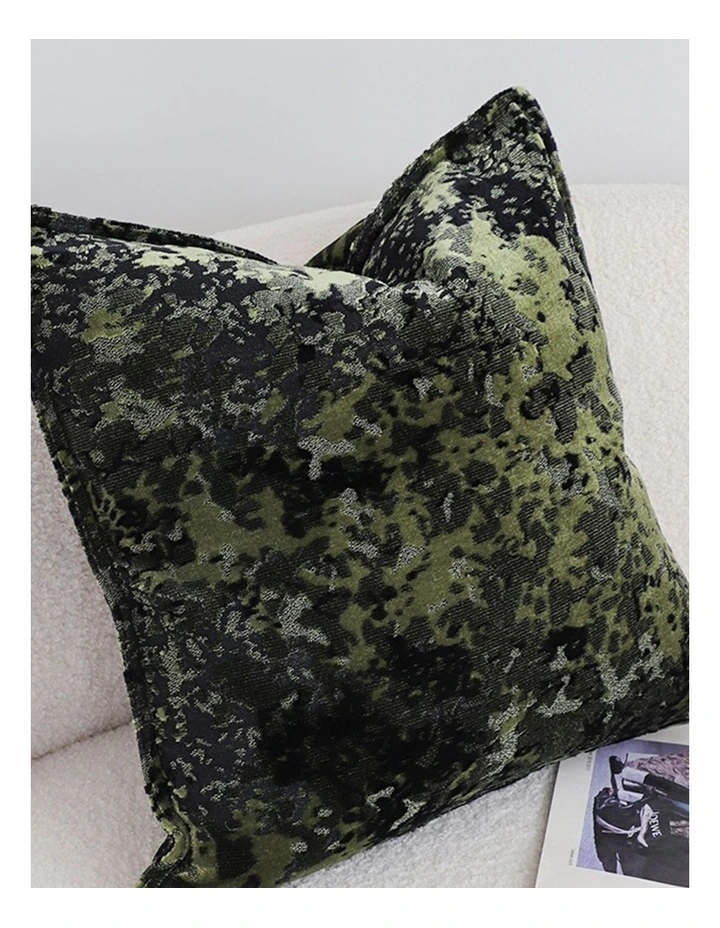SOGA 2 Pack Forest Green Crushed Velvet Throw Pillow 50cm image 3
