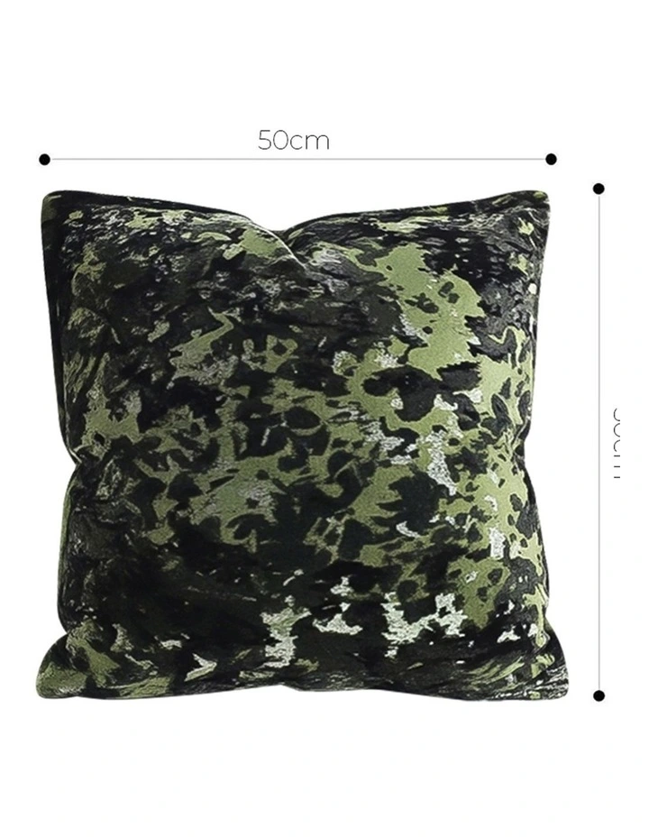 SOGA 2 Pack Forest Green Crushed Velvet Throw Pillow 50cm image 5