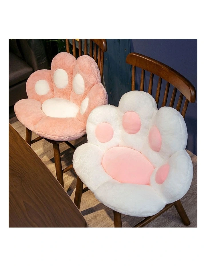 SOGA 2 Pack 70cm White Paw-Shaped Plush Cushions image 5