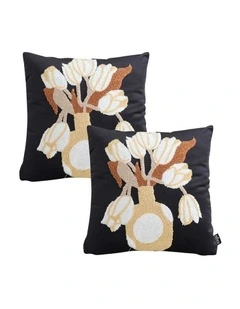 SOGA 2 Pack Boho Tufted Tassel Cushion Cover 45cm