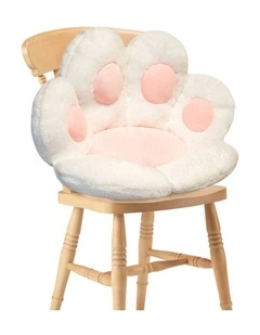 SOGA 70cm White Paw-Shaped Plush Cushion