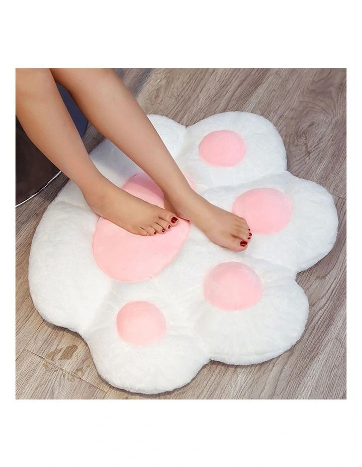 SOGA 70cm White Paw-Shaped Plush Cushion image 4