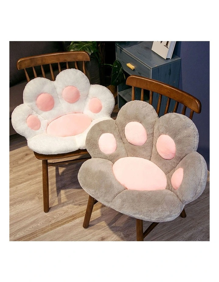 SOGA 70cm White Paw-Shaped Plush Cushion image 5