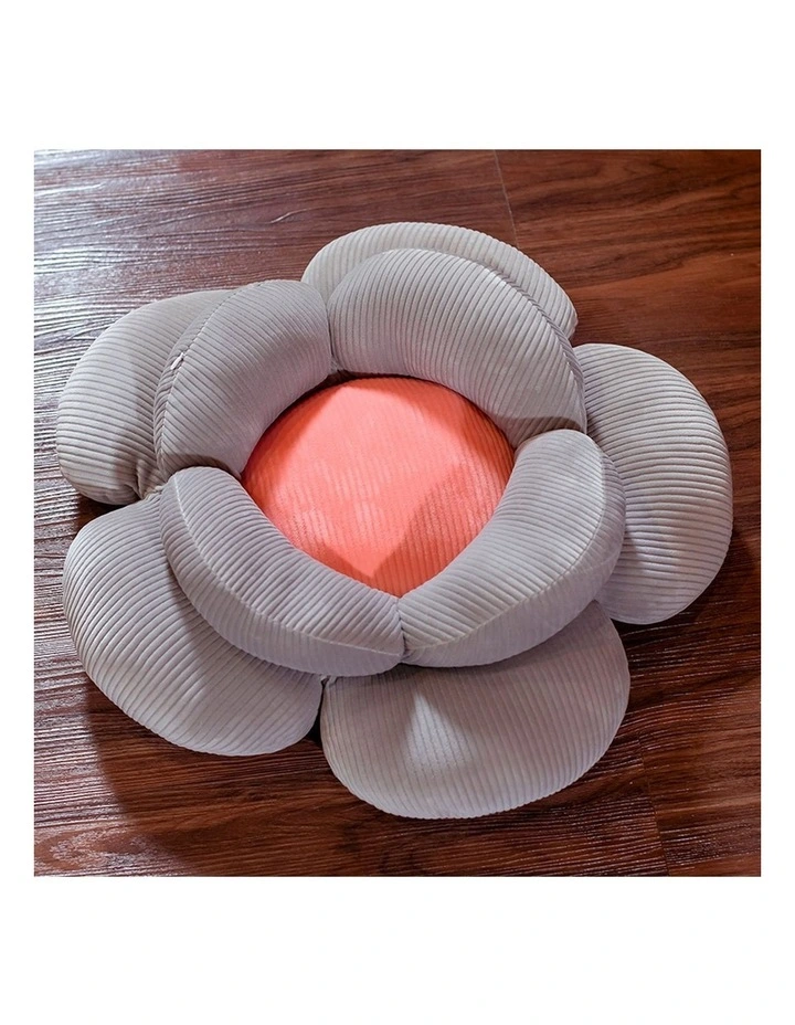 SOGA 2X Grey Flower Shape Plush Cushion Soft Decorative Pillow Home Decor image 2