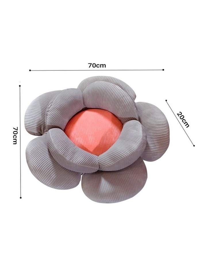 SOGA 2X Grey Flower Shape Plush Cushion Soft Decorative Pillow Home Decor image 5