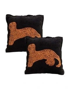 SOGA 2X 45cm Modern Charcoal Gray Leopard Pattern Throw Pillow