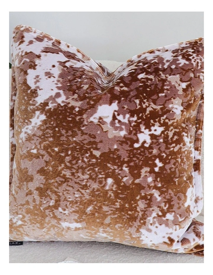 SOGA 2 Pack Brown White Crushed Velvet Throw Pillow 50cm image 2