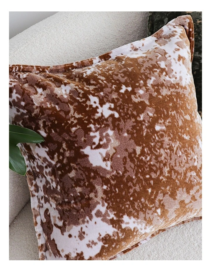 SOGA 2 Pack Brown White Crushed Velvet Throw Pillow 50cm image 3