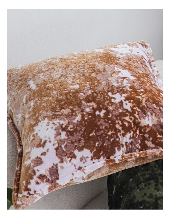 SOGA 2 Pack Brown White Crushed Velvet Throw Pillow 50cm image 7
