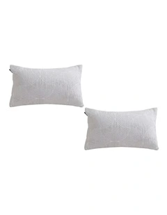 SOGA 2X 35cm Throw Pillow Off White Lumbar Embroidered Decorative Cover Stitch for Home Decor