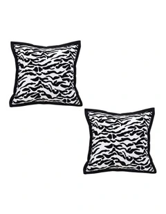 SOGA 2X 45cm Black White Luxury Throw Pillow Square Cushion Decor