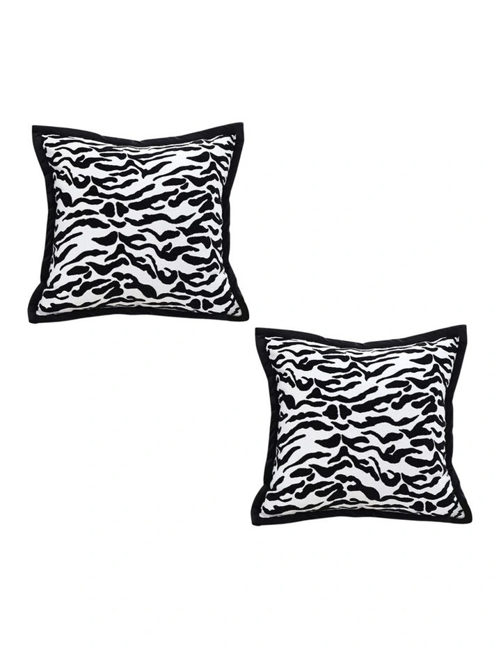 SOGA 2X 45cm Black White Luxury Throw Pillow Square Cushion Decor image 1