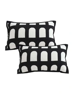SOGA 2X 30cm Contemporary Black White Geometric Pattern Throw Pillow