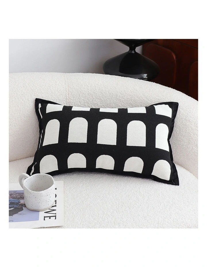 SOGA 2X 30cm Contemporary Black White Geometric Pattern Throw Pillow image 2