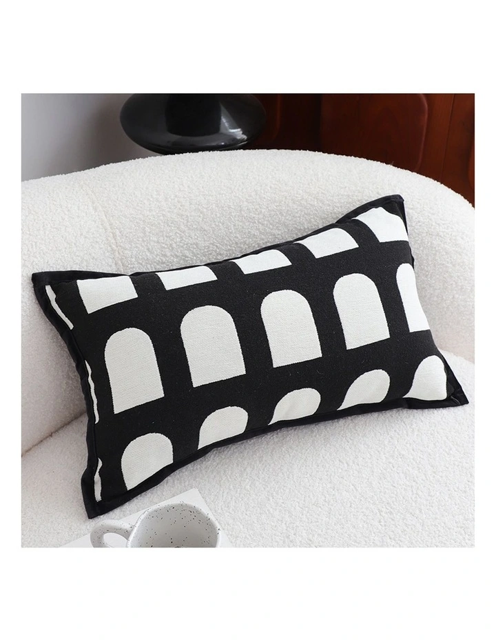 SOGA 2X 30cm Contemporary Black White Geometric Pattern Throw Pillow image 3